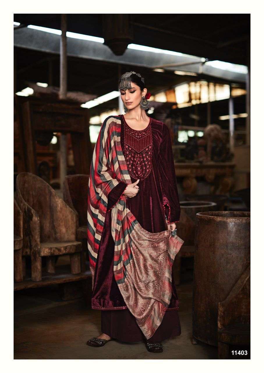 Deepsy Suits Sahjadi Velvet With Embroidery Work Pashmina Suits Collection