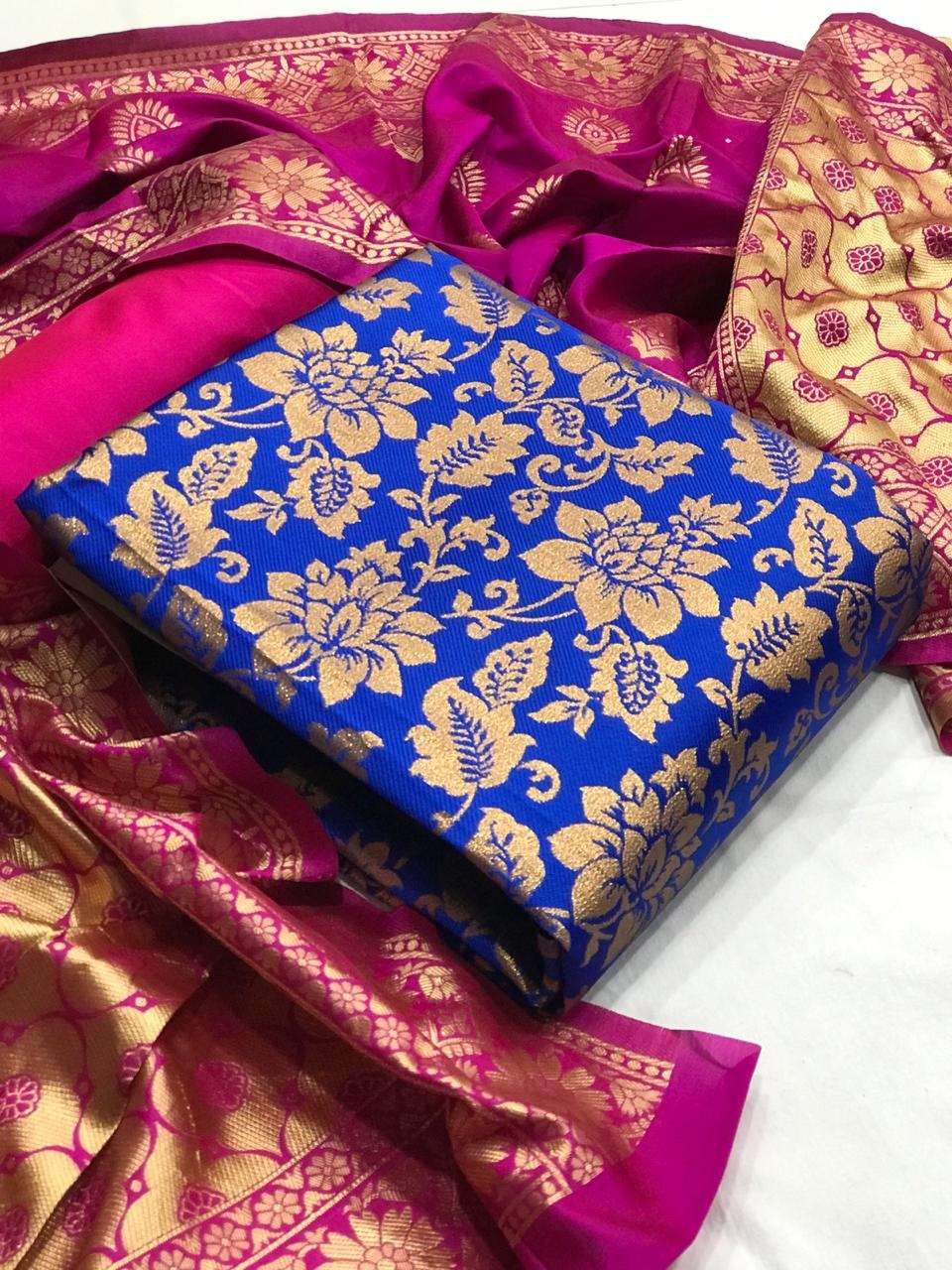 Banarasi Silk Dress 12 Designer Festive Wear Dress Materials