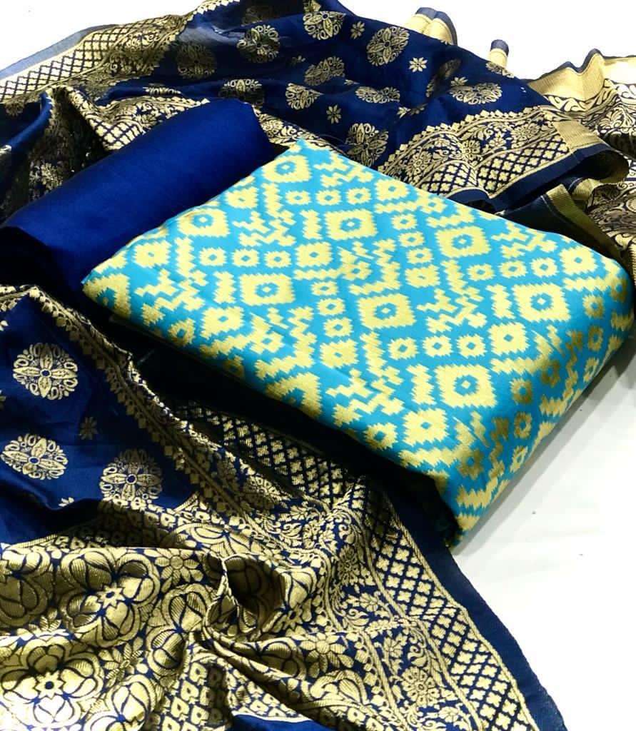 Banarasi Silk Dress 16 Designer Festive Wear Dress Materials