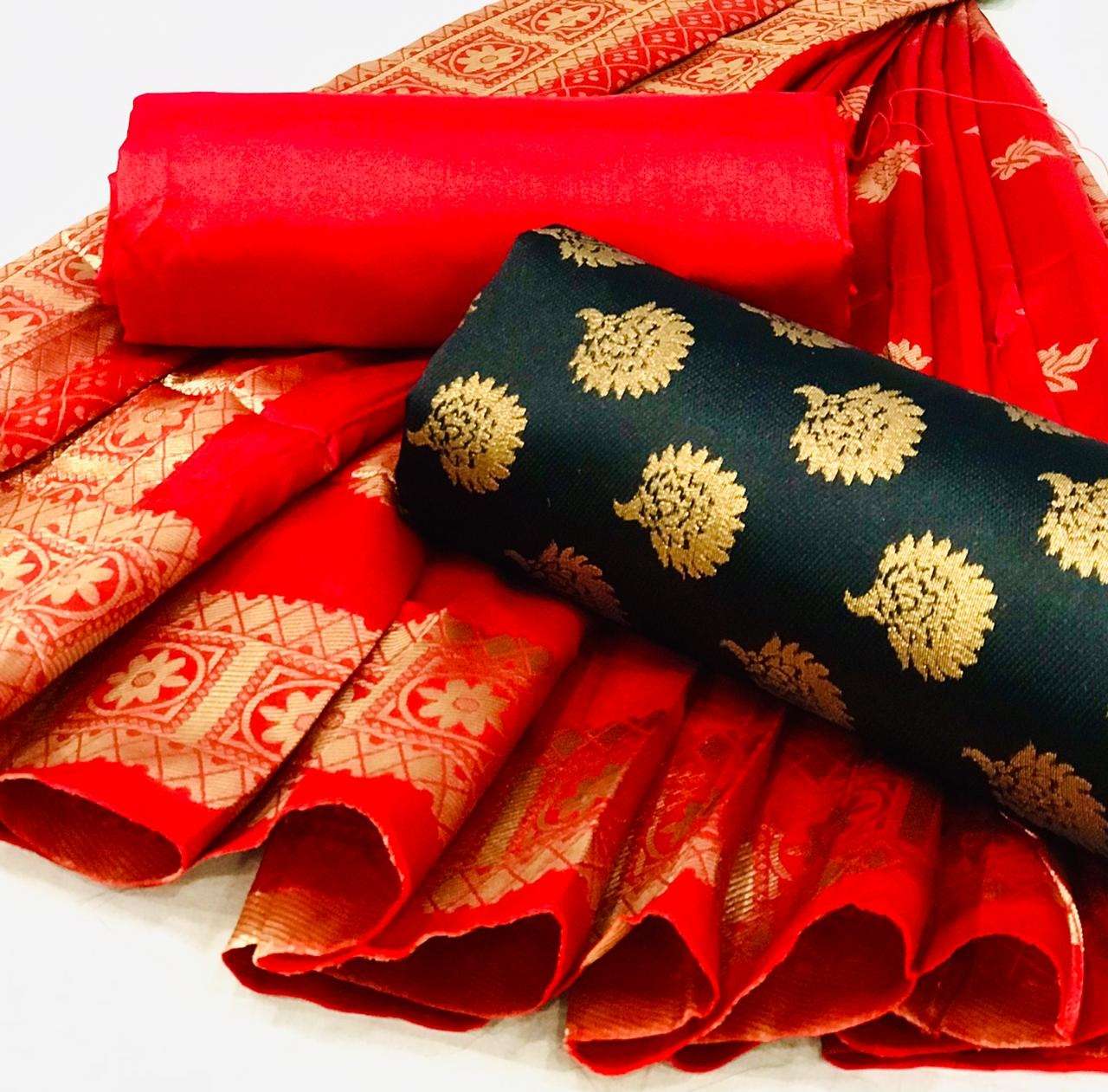 Banarasi Silk Dress 3 Designer Festive Wear Dress Materials (4 Pcs Catalog )