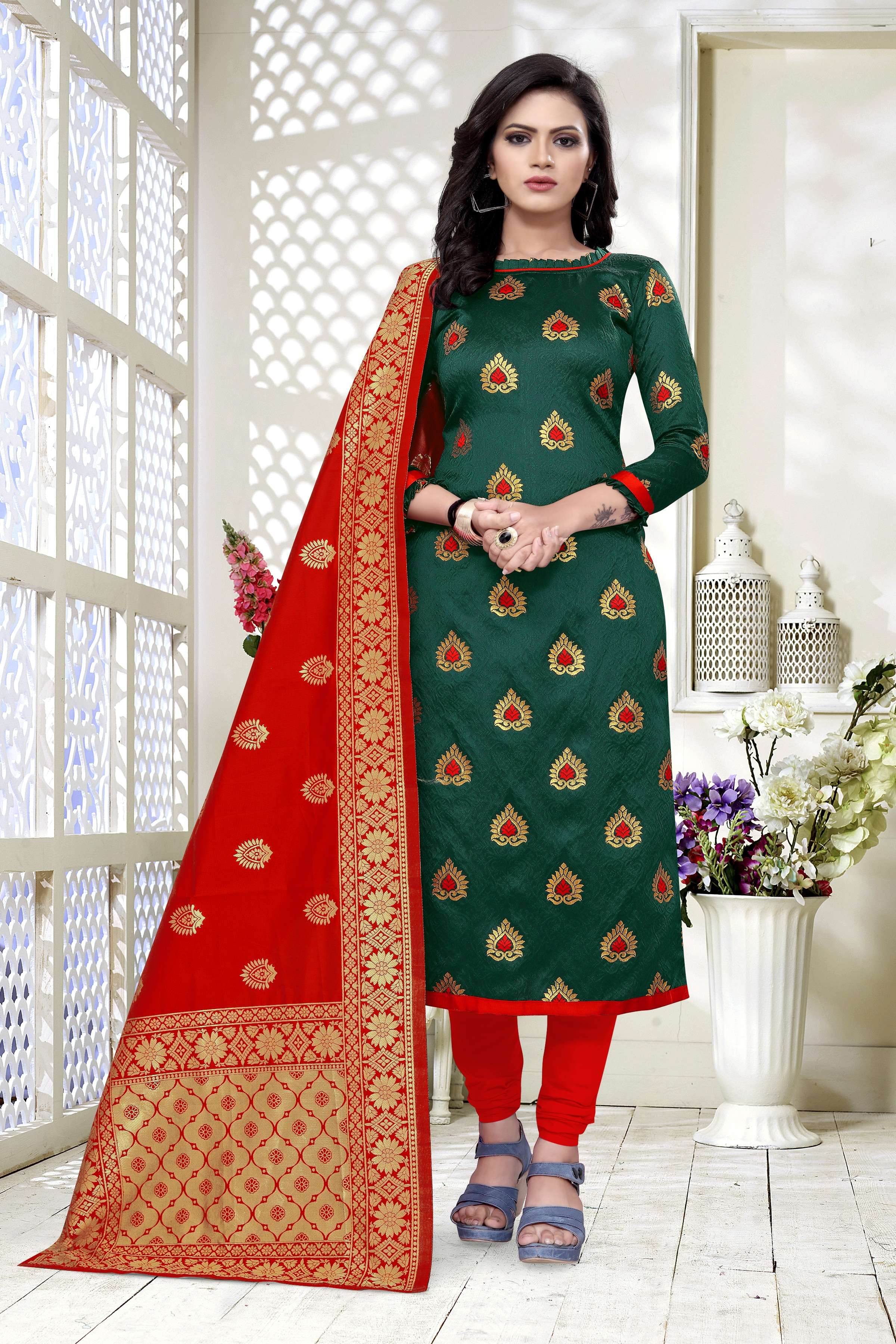 Banarasi Silk Dress 9 Designer Festive Wear Dress Materials