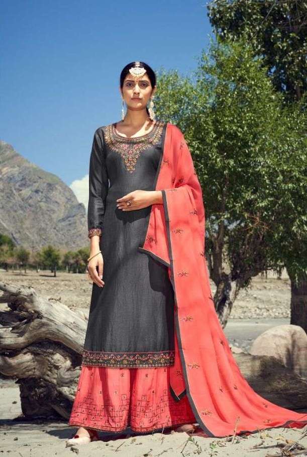 Naari Venis Silk With Embroidery Work Dress Material Collection (6 Pcs Catalog)