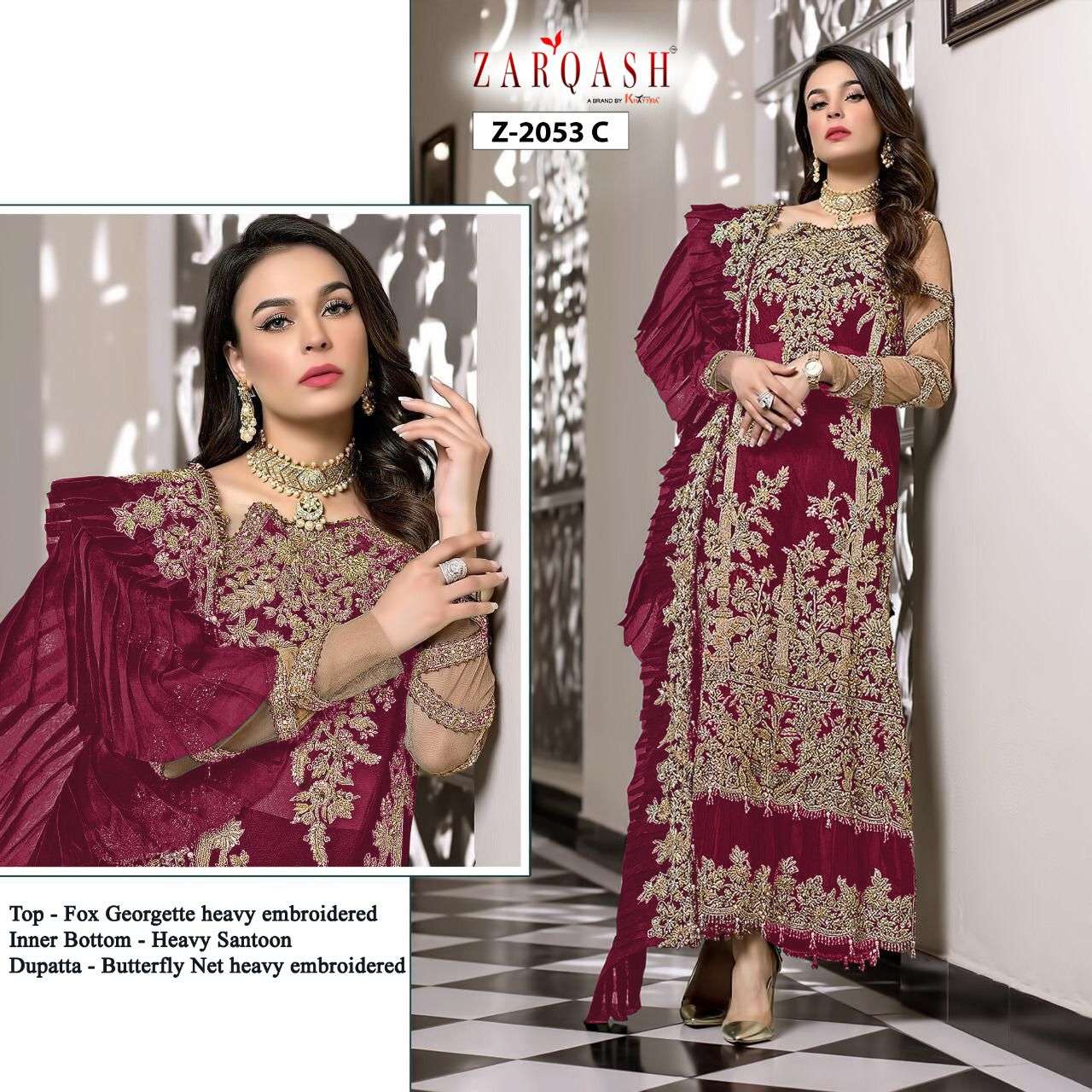 Zarqash Sra Fancy Georgette Embroidery Pakistani Suit (5 Pcs Catalog )