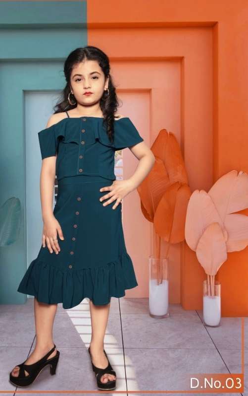 CHILDHOOD KIDS UNIQUE LYCRA TOP AND SKIRT WHOLESALE PRICE