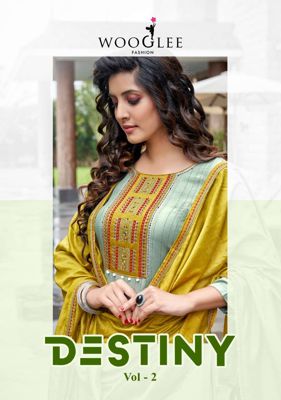 DESTINY VOL 2 BY WOOGLEE KURTI PENT WITH DUPATTA NEW LATEST COLLECTION WHOLESALER