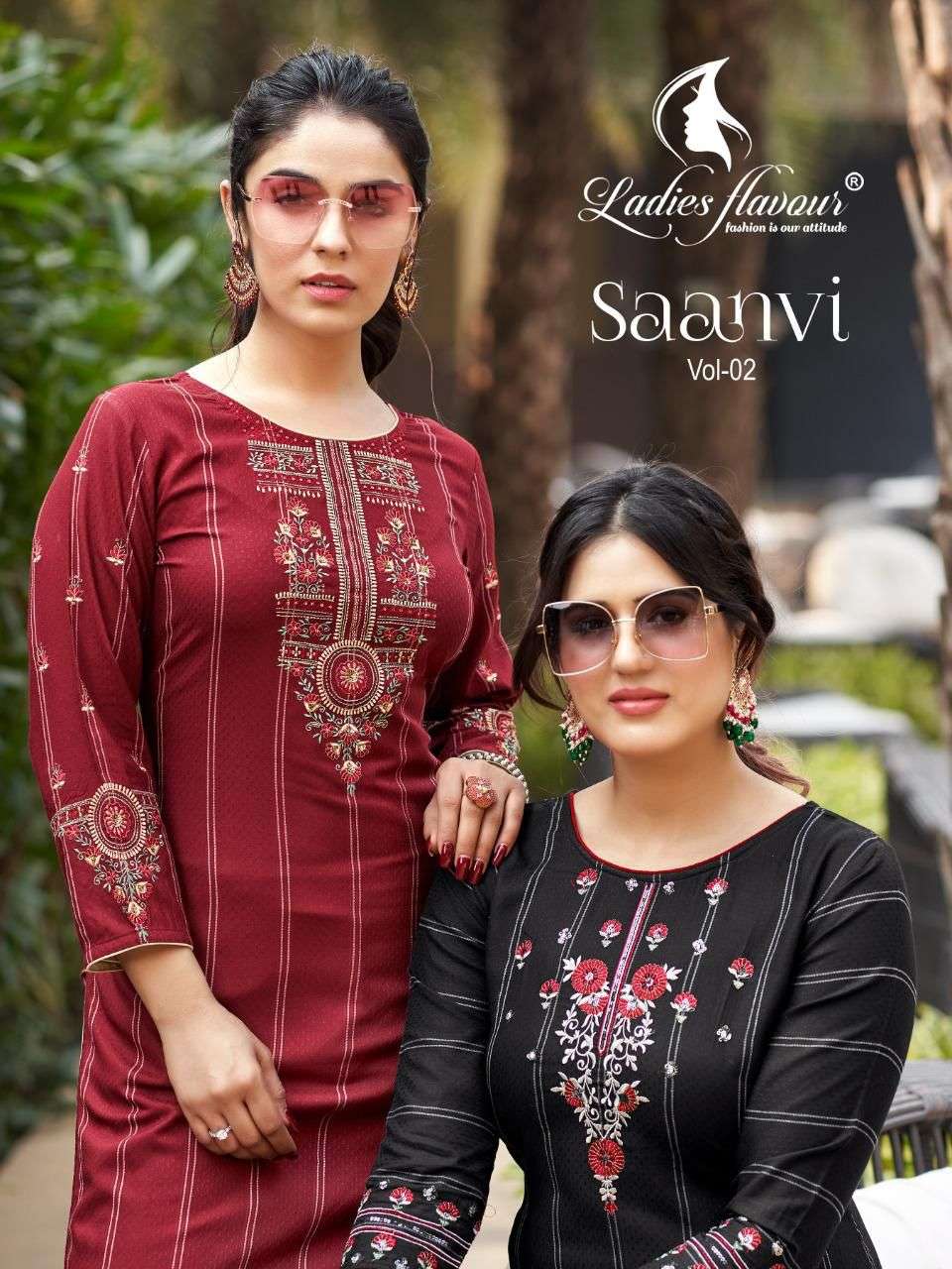 SAANVI VOL.2 BY LADIES FLAVOUR FANCY NEW  LATEST KURTI WITH PENT COLLECTION WHOLESALER