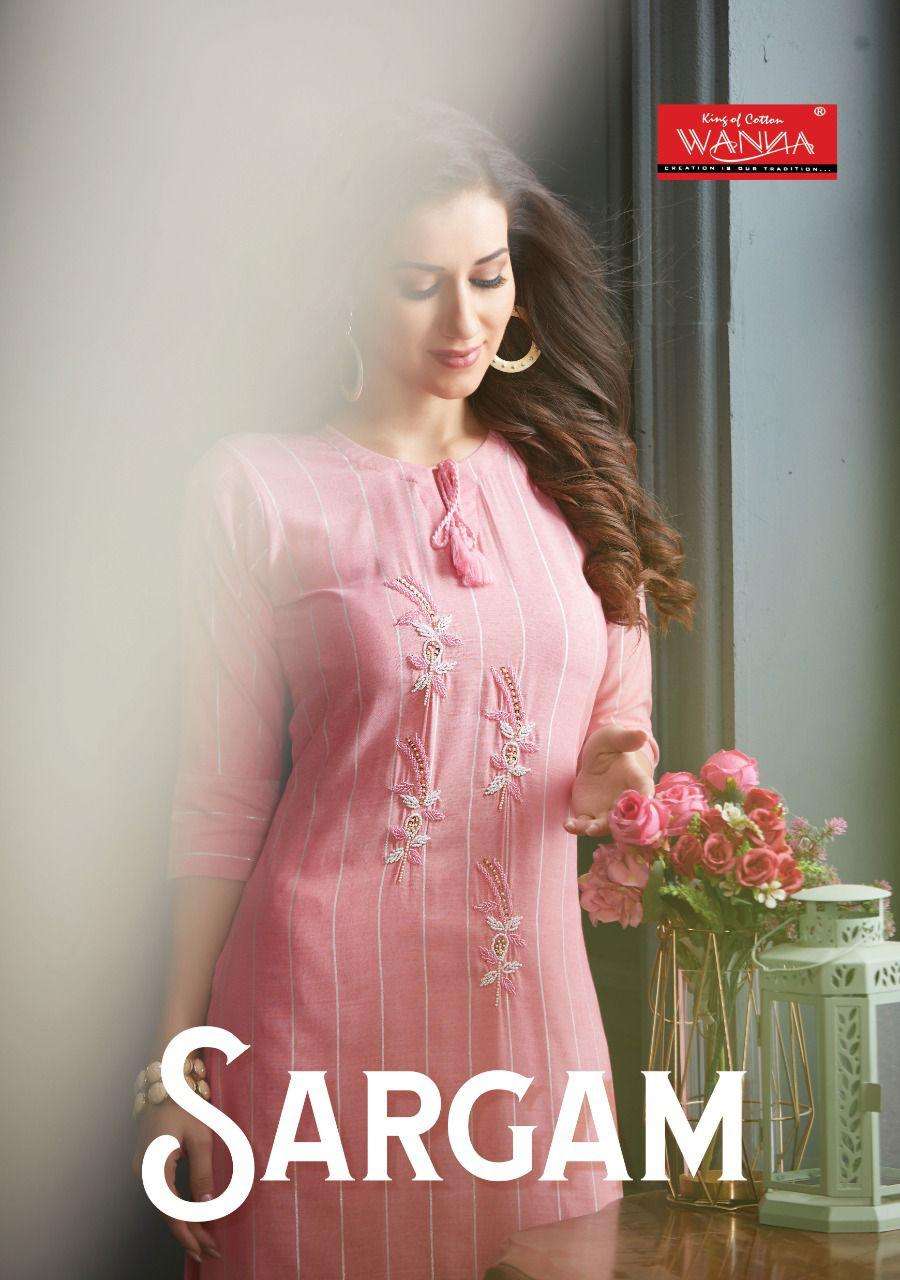 SARGAM BY WANNA FANCY DESIGNER RAYON KURTI WITH PENT COLLECTION WHOLESALER