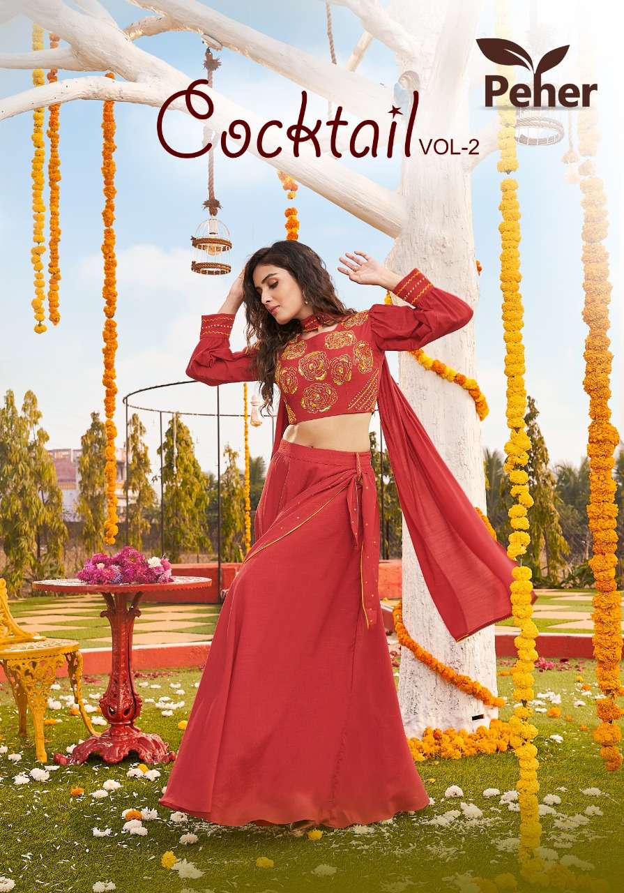 COCKTAIL VOL 2 NEW LOOK CONCEPT CROP TOP SKIRT WITH DUPATTA COLLECTION WHOLESALER