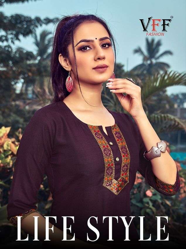 LIFESTYLE NEW LATEST KURTI WITH PENT EMBRODIERY WORK COLLECTION WHOLESALER