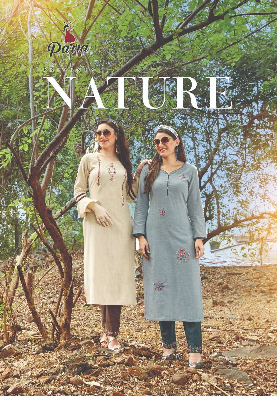 NATURE BY PARRA STUDIO EXCLUSIVE KURTI WITH BOTTOM COLLECTION WHOLESALER