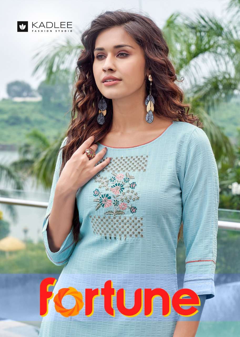 FORTUNE BY KADLEE NEW DESIGNER HEAVY KURTI WITH SARARA COLLECTION WHOLESALER