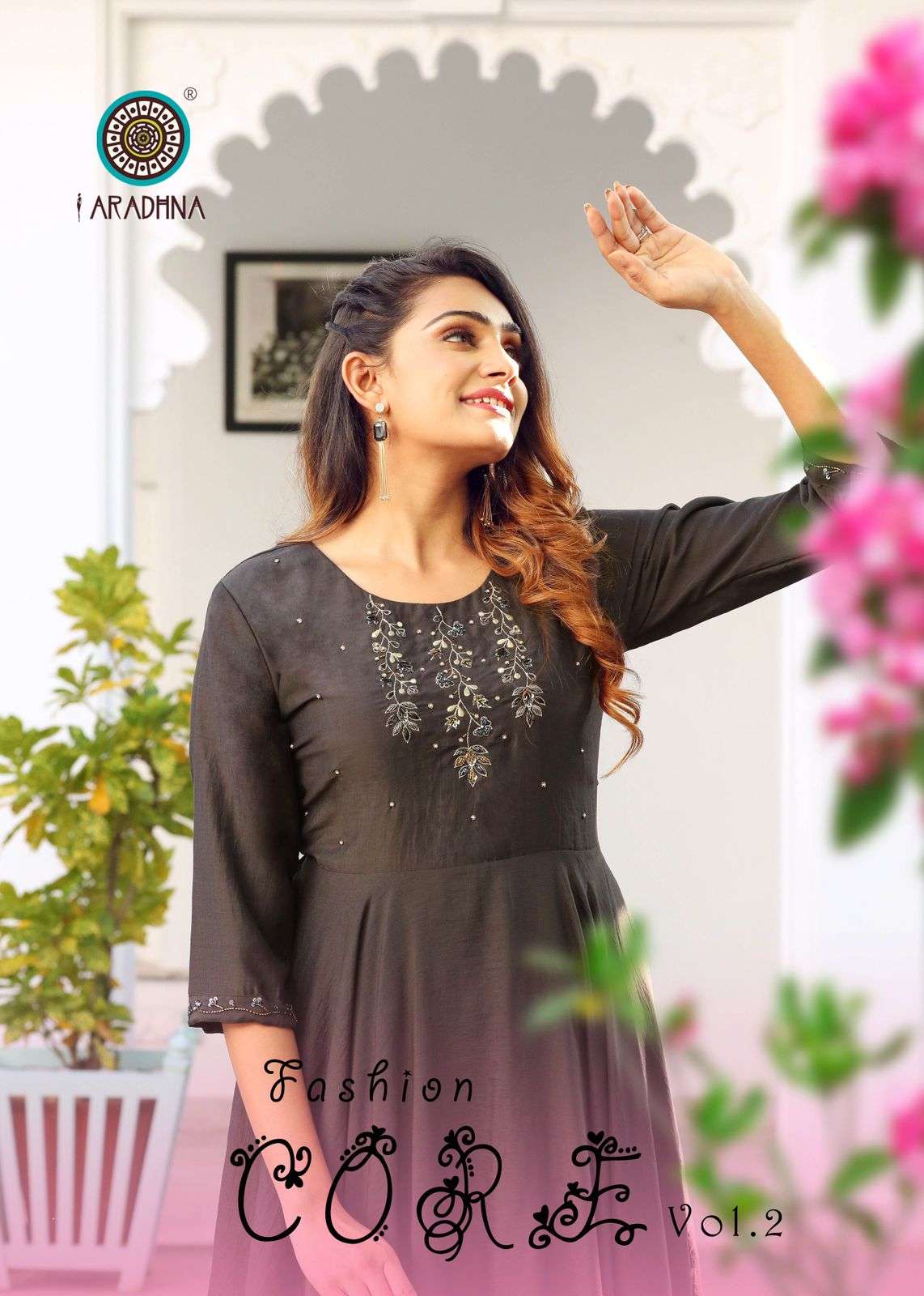 FASHION CORE VOL 2 BY ARADHNA NEW DESIGNER HEAVY LONG FLAIR GOWN COLLECTION WHOLESALER
