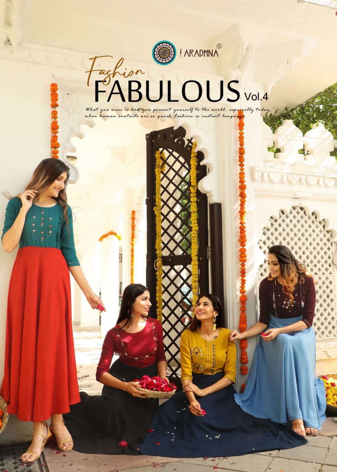 FASHION FABULOUS VOL 4 BY ARADHNA NEW HEAVY FANCY 14 KG RAYON LIVA APPROVED LONG FLAIR KURTI COLLECTION WHOLESALER