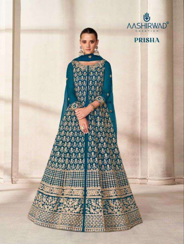 PRISHA BY AASHIRWAD PRESENTING NEW HEAVY FANCY DESIGNER BUTTERFLY SILK WITH FULL HEAVY EMBRODIERY WORK WITH INNER WEDDING COLLECTION WHOLESALER