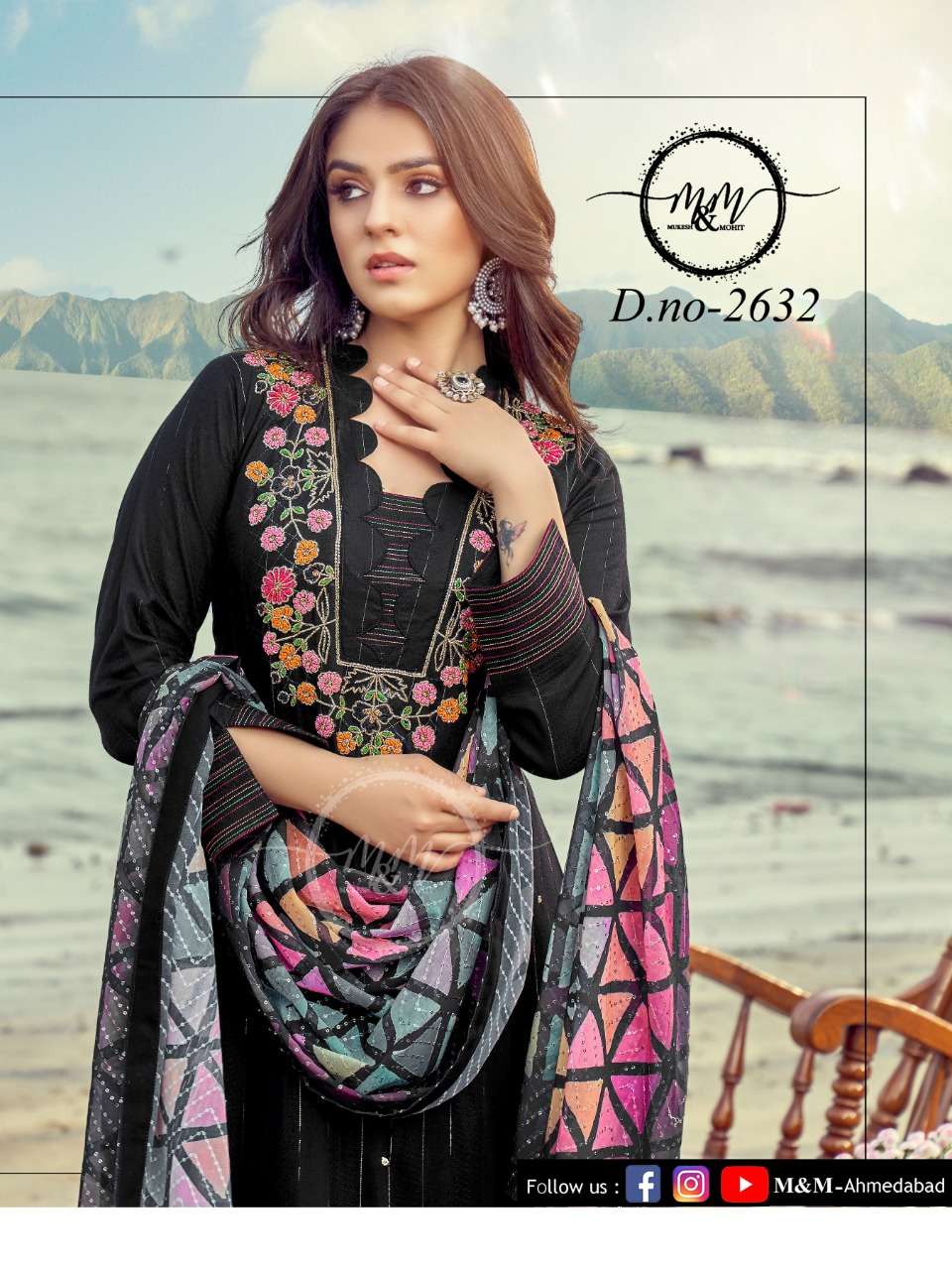 BLACK COB BY M&M PRESENTING NEW HEAVY FANCY DESIGNER INJUQTED KURTI LYCRA PENT WITH DIGITAL SEQUENCE DUPATTA COMBO SIZE SET COLLECTION WHOLESALER