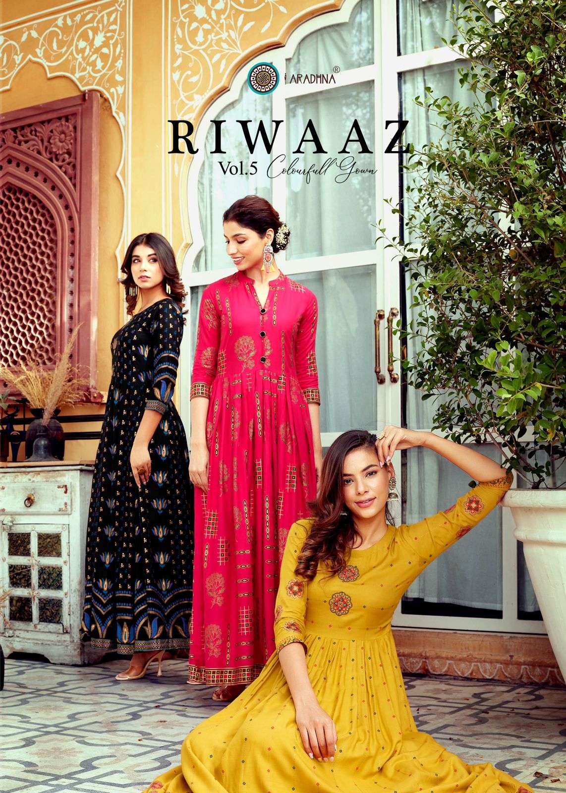 RIWAAZ VOL 5 BY ARADHNA PRESENTING NEW HEAVY FANCY DESIGNER LIVA APPROVED HEAVY RAYON WITH WORK FLAIR PATTERN REGULAR WEAR COLLECTION WHOLESALER