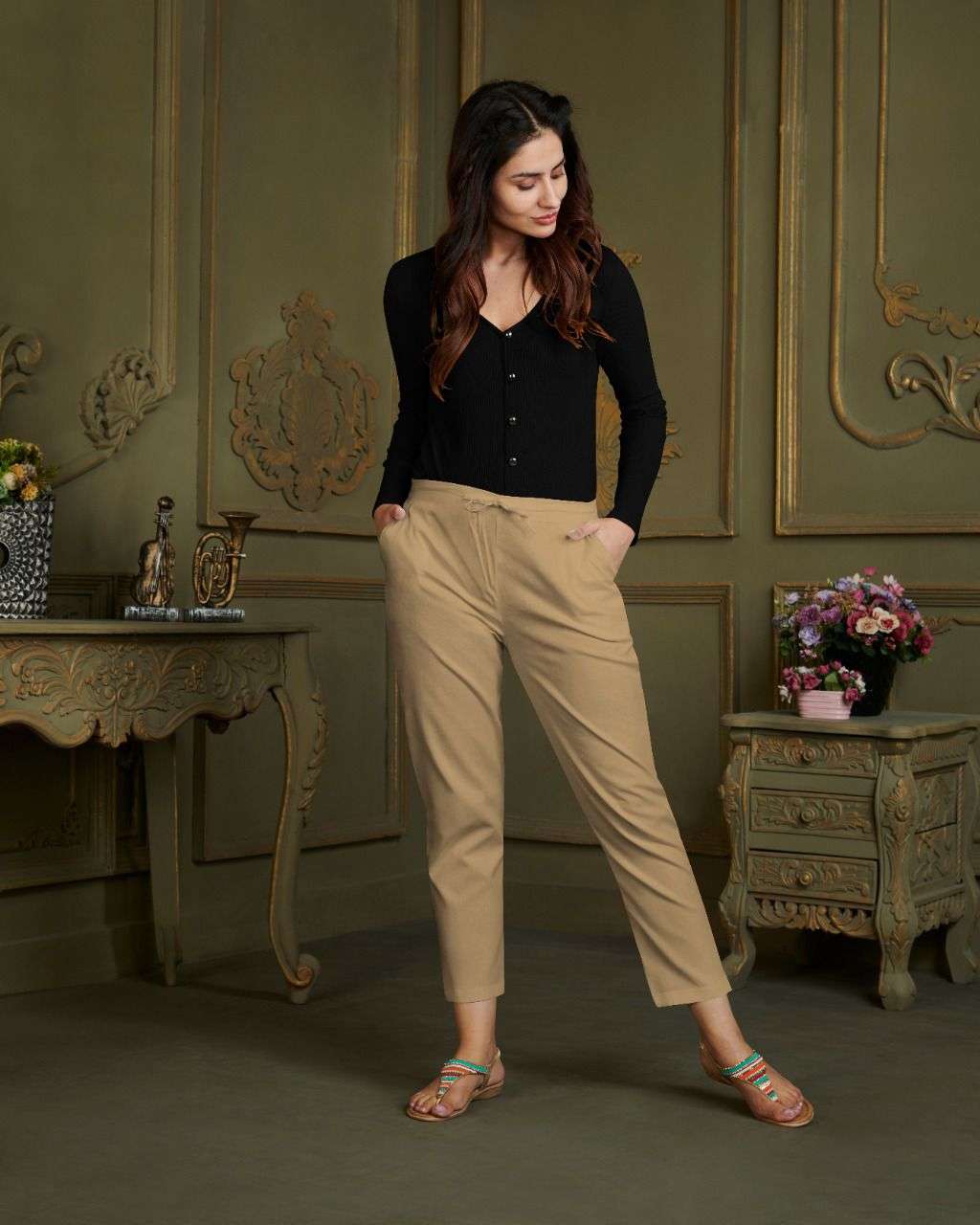 STRETCH PANTS BY LARQI SURYAJYOTI PRESENTING NEW HEAVY FANCY DESIGNER STREACHABLE COTTON PENT FOR REGULAR WEAR COLLECTION WHOLESALER 