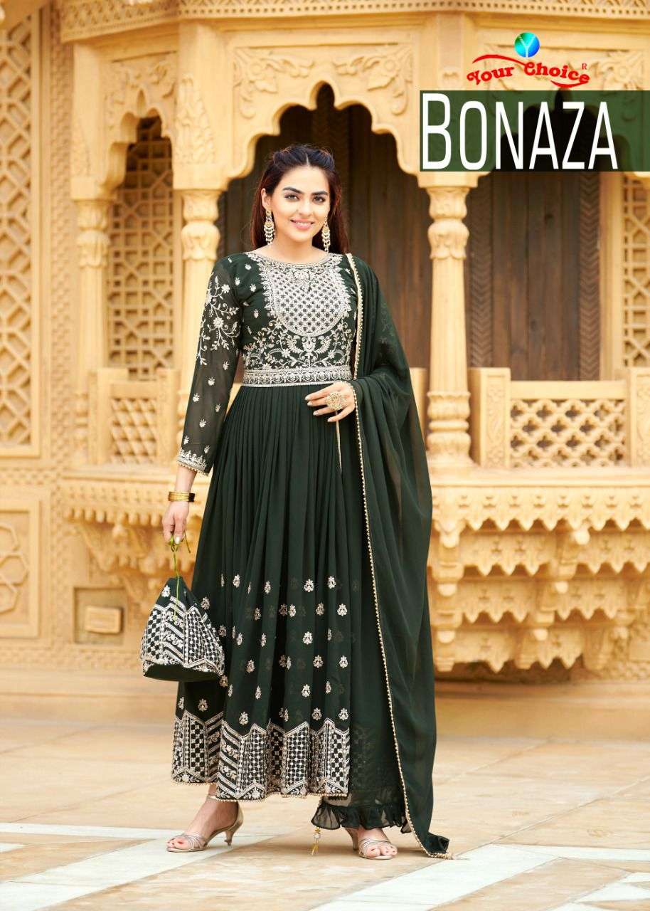 BONAZA BY YOUR CHOICE PRESENTING NEW HEAVY FANCY ETHNIC GOWN PATTERN COLLECTION WHOLESALER