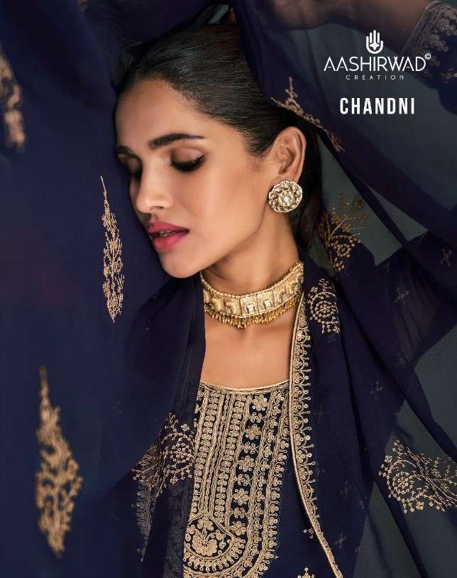 CHANDANI BY AASHIRWAD PRESENTING NEW HEAVY FANCY REAL GEORGETTE KURTI PENT WITH DUPATTA COLLECTION WHOLESALER