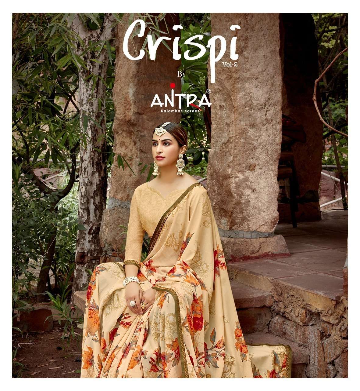 CRISPI Vol-2 BY ANTRA PRESENTING NEW HEAVY FANCY SILK FLOWER PRINT SAREE COLLECTION WHOLESALER
