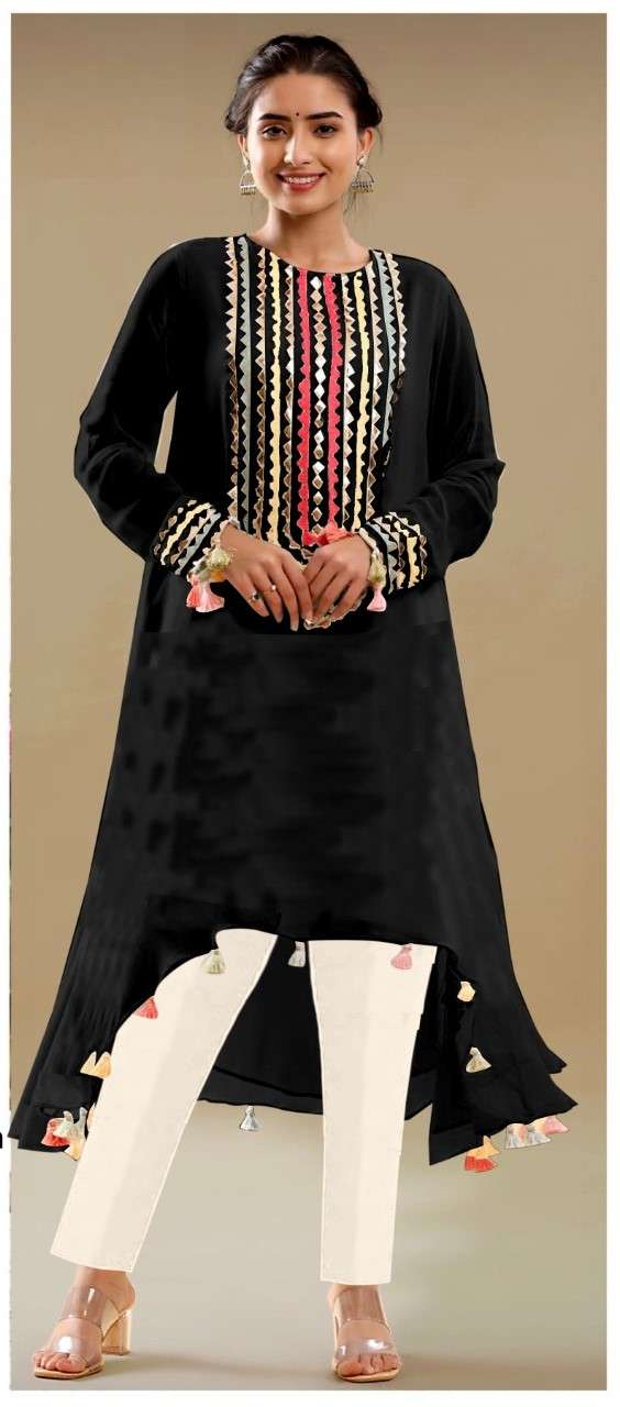 D.NO. (Z.105) BY ZELLBURY PRESENTING NEW HEAVY FANCY PURE GEORGETTE KURTI PENT WITH DUPATTA COLLECTION WHOLESALER