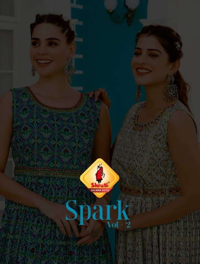 SPARK VOL 2 BY SHRUTI PRESENTING NEW HEAVY FANCY PRINTED FLAIR KURTI COLLECTION WHOLESALER