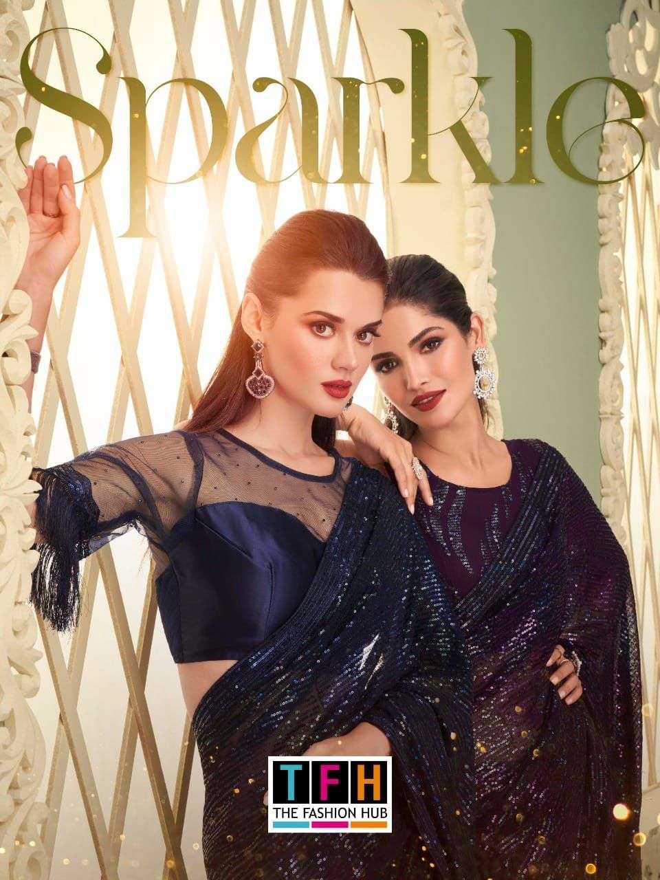 SPARKLE VOL 3 BY THE FASHION HUB PRESENTING NEW HEAVY FANCY DESIGNER GEORGETTE PARTY WEAR SAREE COLLECTION WHOLESALER