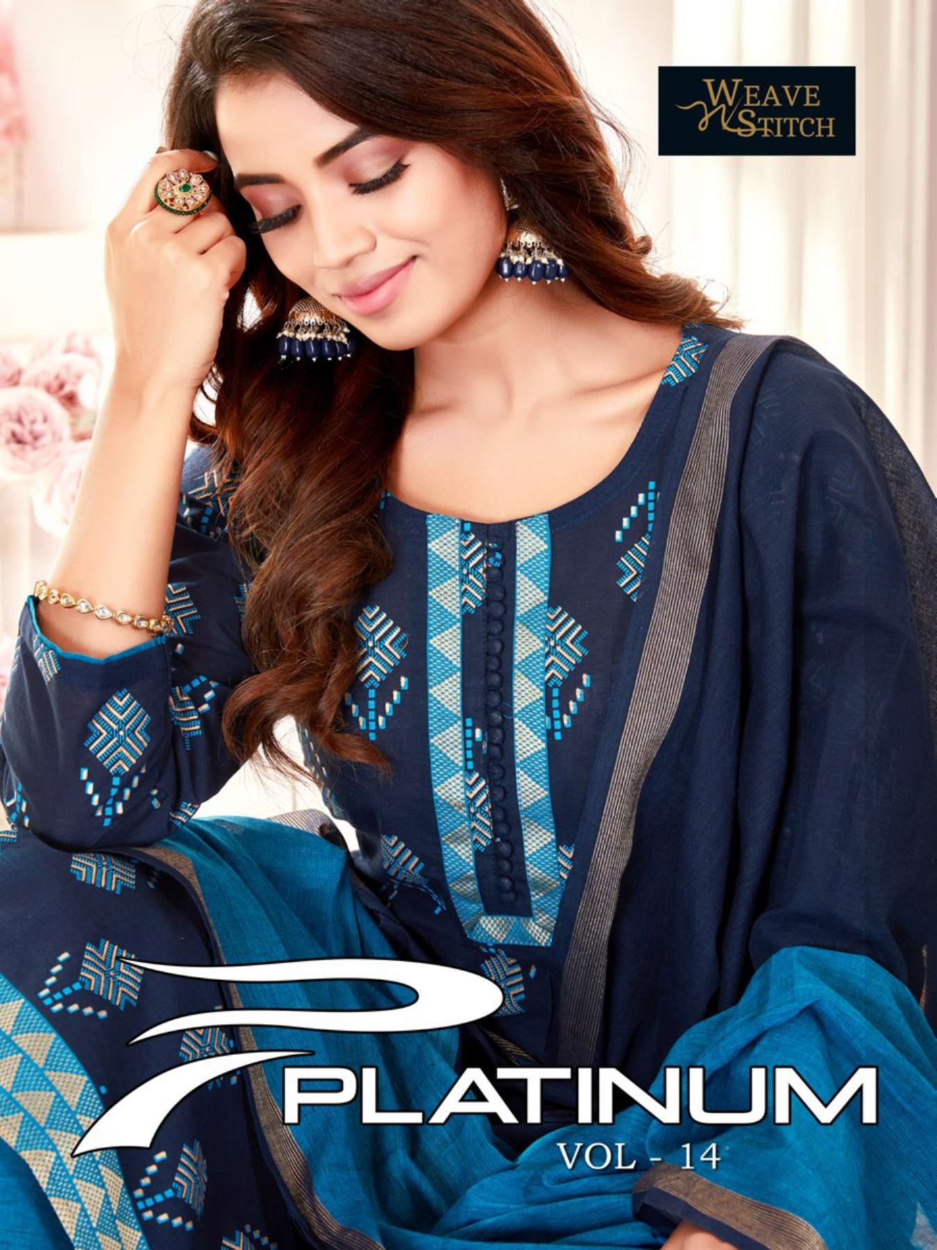 PLATINUM VOL 14 BY WEAVE N STITCH PRESENTING NEW HEAVY FANCY DESIGNER SOUTH COTTON PRINTED READYMADE SUIT COLLECTION WHOLESALER 