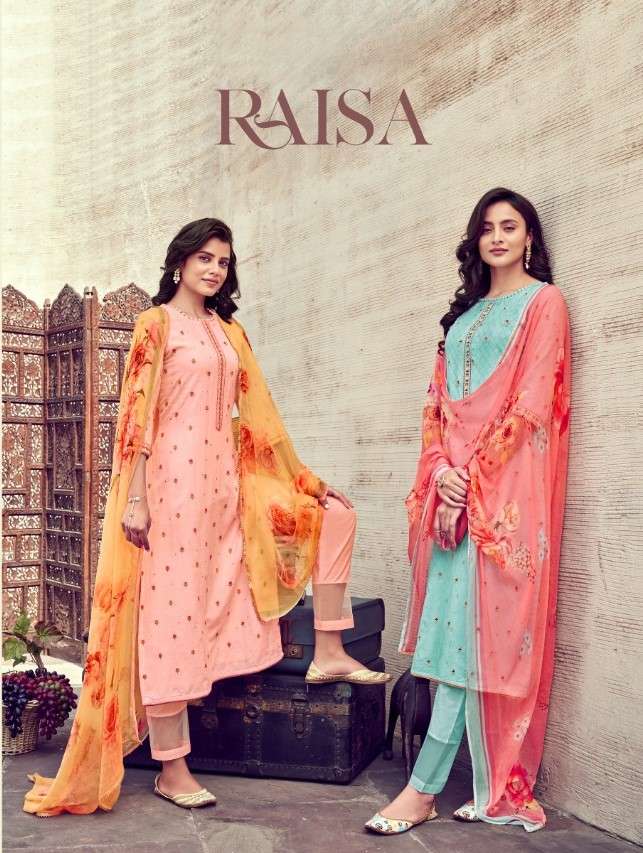 RAISA BY JAYVIJAY PRESENTING NEW HEAVY FANCY DESIGNER PURE COTTON JACQUARD UNSTICHED DRESS MATERIAL COLLECTION WHOLESALER