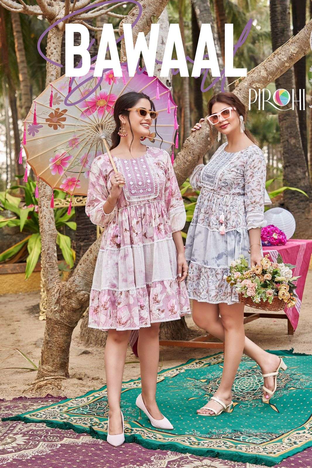 BAWAAL BY PIROHI PRESENTING NEW HEAVY FANCY DESIGNER PURE MAL PRINT ADORABLE AND STYLISH TUNIC WESTERN WEAR COLLECTION WHOLESALER