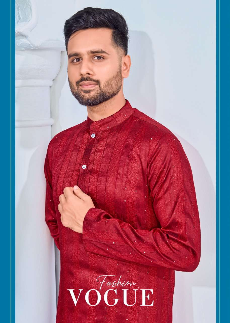 ROYAL MEN BY BANWERY FASHION PRESENTING NEW HEAVY FANCY DESIGNER HEAVY JACQUARD SILK KURTA WITH PURE COTTON PAJAMA TRADITIONAL WEAR COLLECTION WHOLESALER