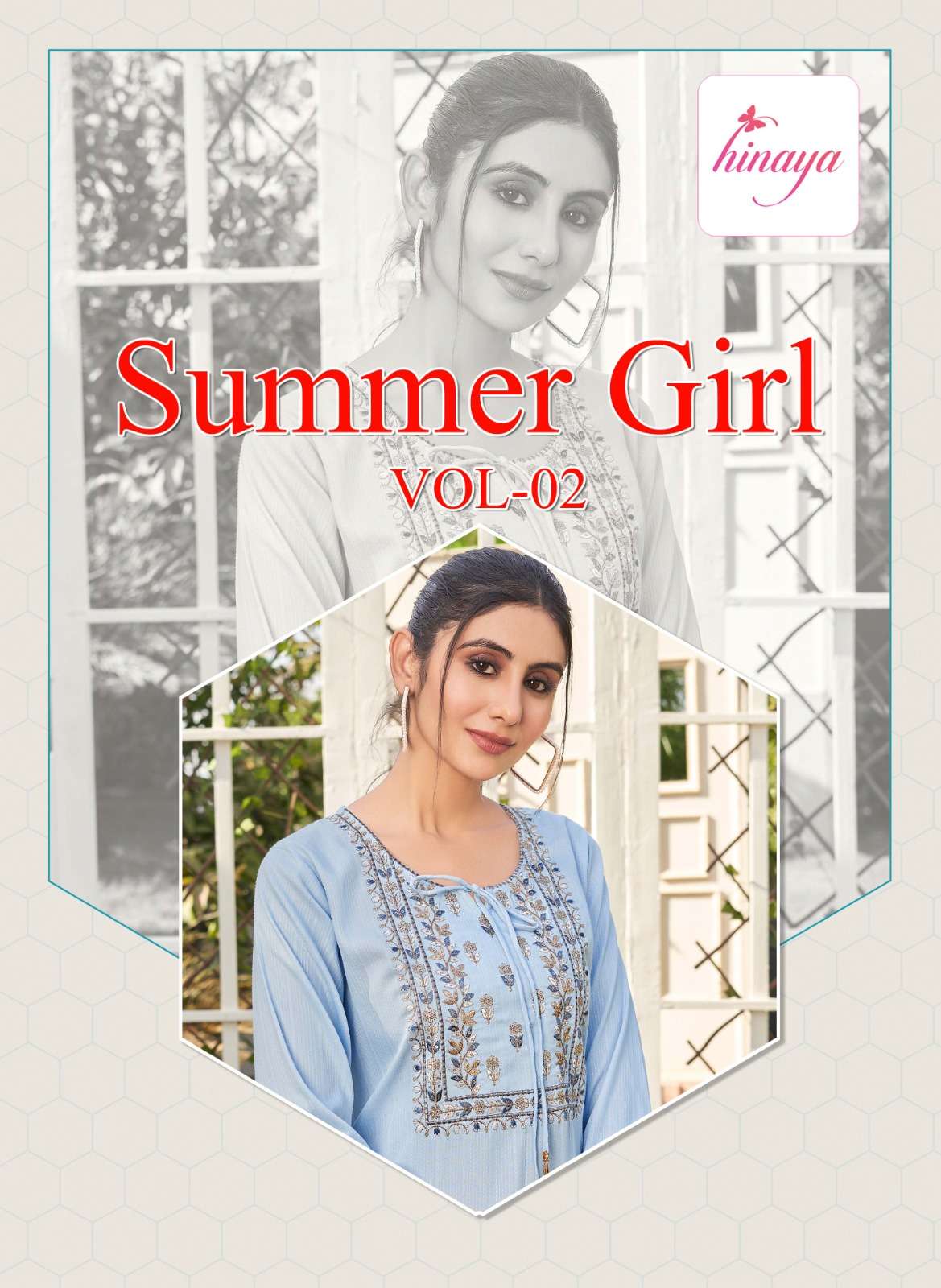 HINAYA SUMMER GIRL VOL 2 NEW HEAVY FANCY DESIGNER RAYON DOBBY EMBRODIERY KURTI WITH PENT FESTIVAL COLLECTION WHOLESALER