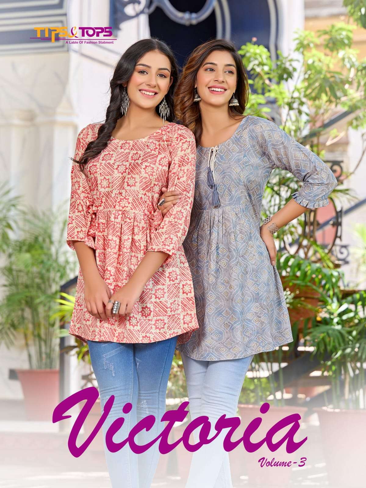 TIPS & TOPS VICTORIA VOL 3 NEW HEAVY FANCY DESIGNER RAYON CAPSULE FOIL PRINTED SHORT TOP WESTERN COLLECTION WHOLESALER