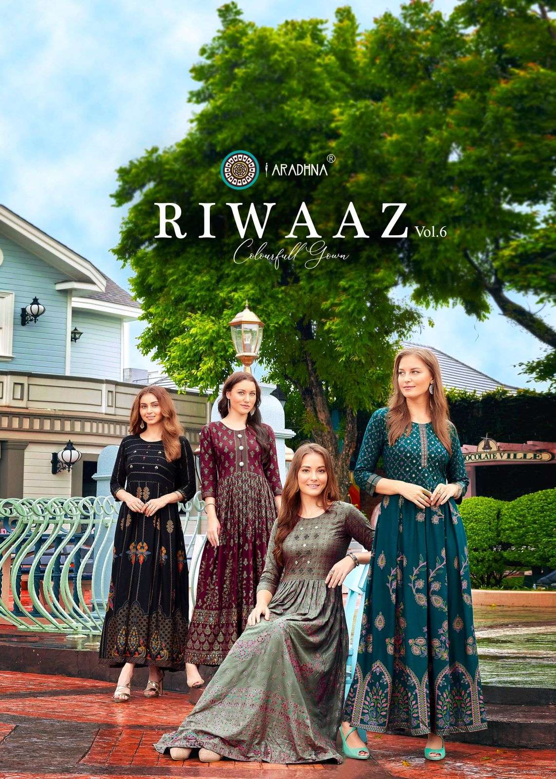 ARADHNA RIWAAZ VOL 6 NEW HEAVY FANCY DESIGNER LIVA APPROVED RAYON FLAIR KURTI WITH WORK FESTIVAL COLLECTION WHOLESALER