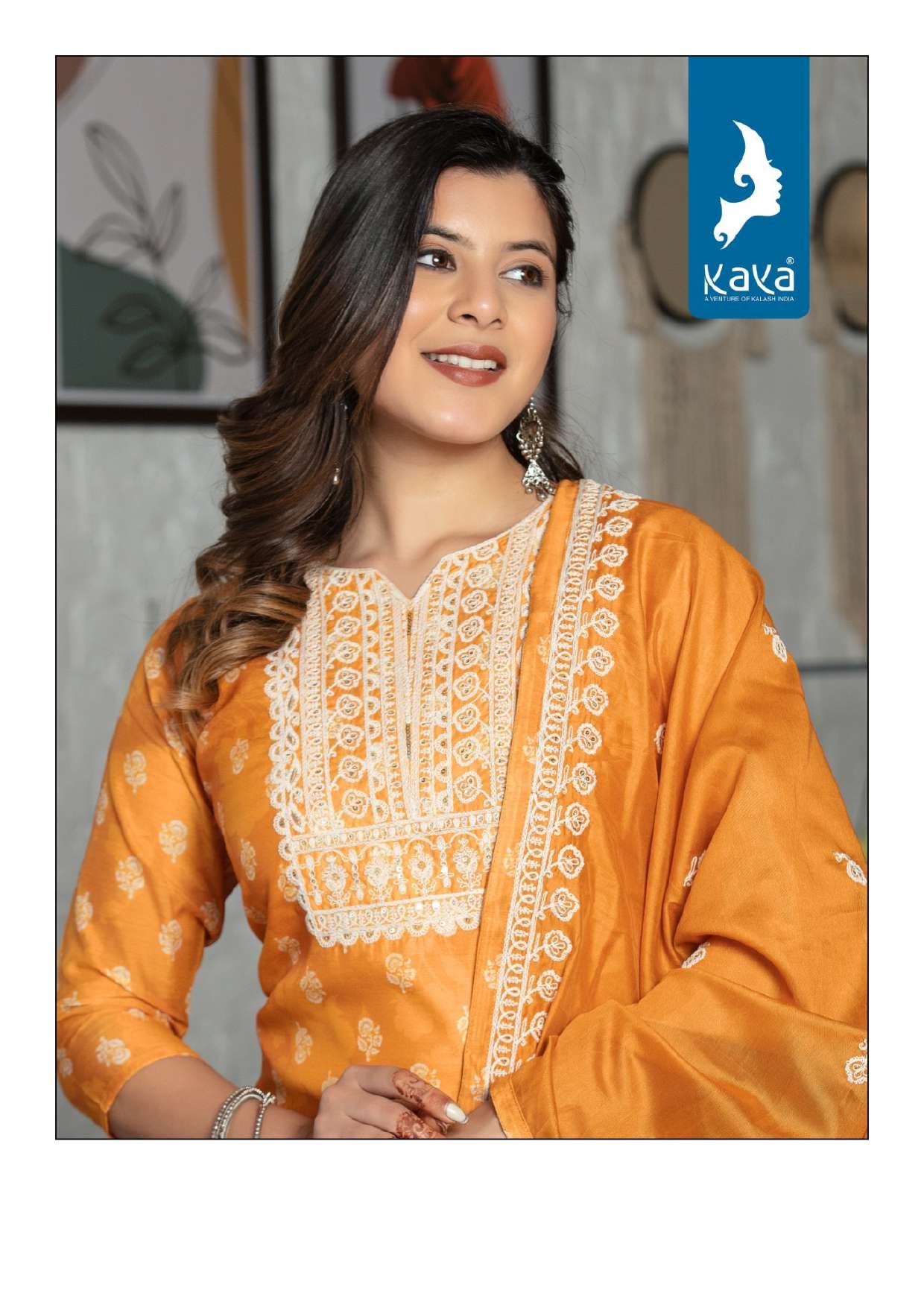 kaya kurti zola new heavy fancy designer dyable chanderi print kurti pent with dupatta festival collection wholesaler 1 2023 04 26 13 08 14