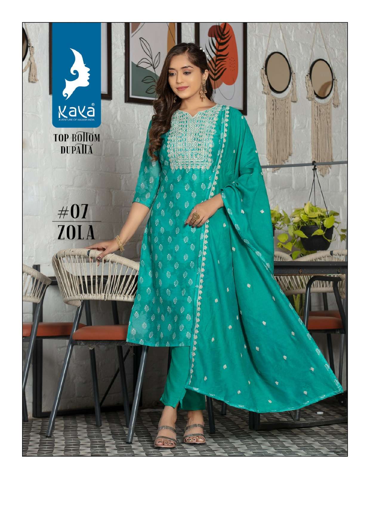 kaya kurti zola new heavy fancy designer dyable chanderi print kurti pent with dupatta festival collection wholesaler 3 2023 04 26 13 08 14