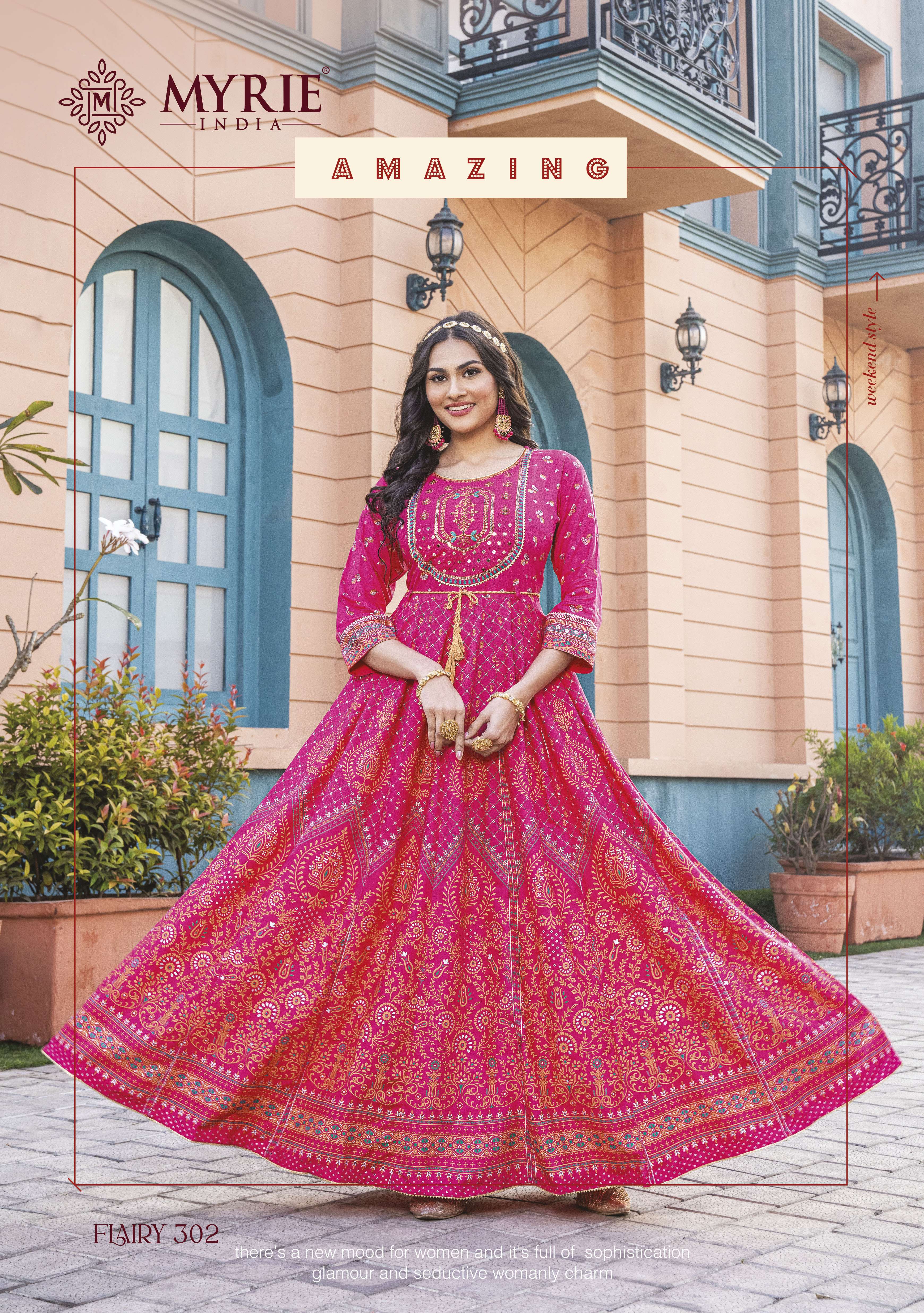 Cotton Red Rayon Printed Flared Gown, 3/4 Sleeve at Rs 650/piece in Jaipur